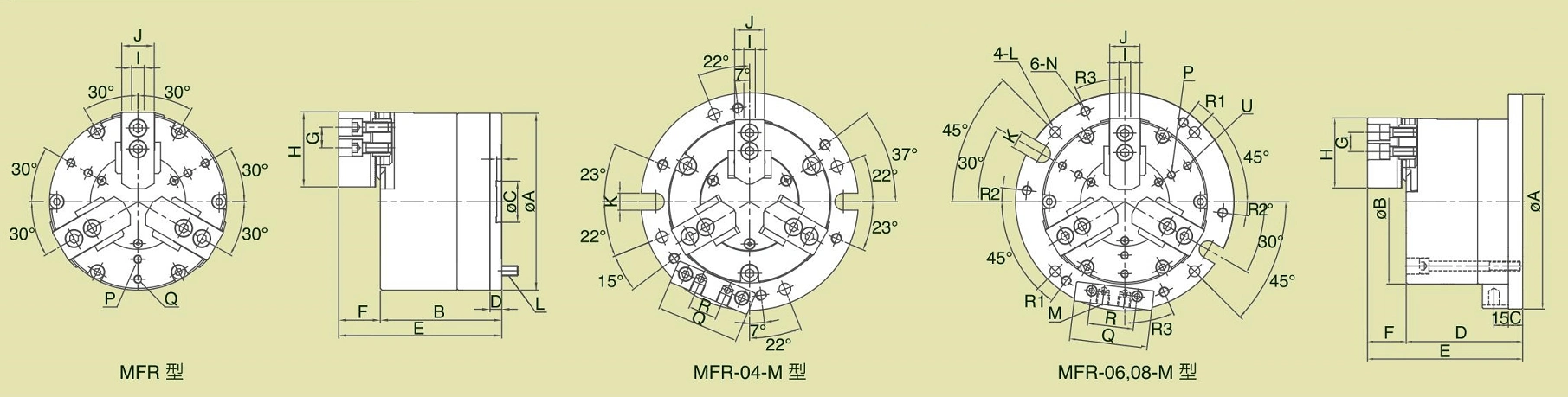 فیکسچر چکس هوای 3 فک MFR,MFR-M (دو پیستون)